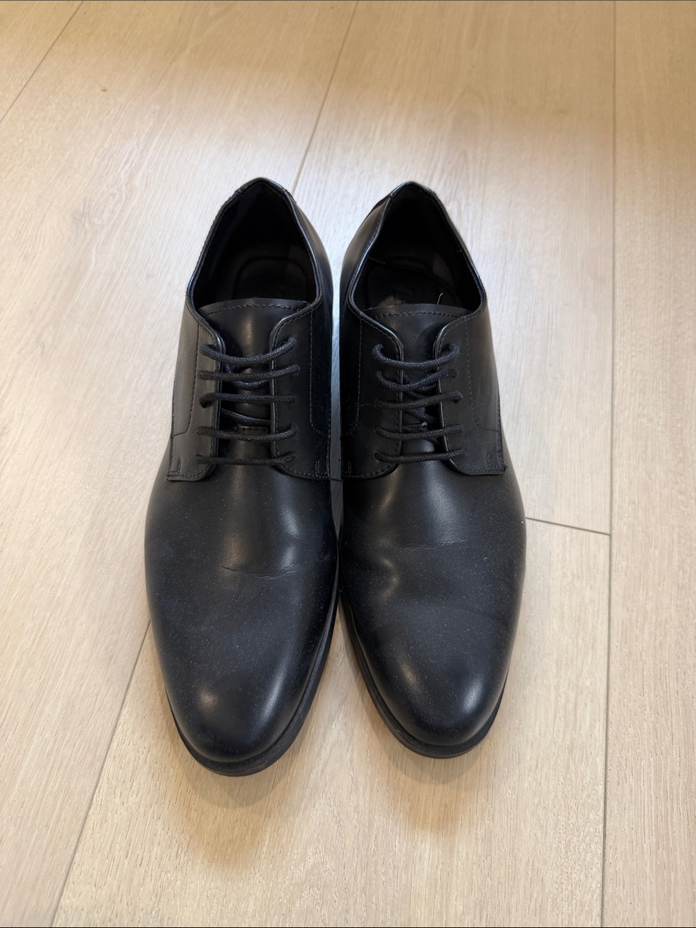 Classic Black Men's Leather Oxford Dress Shoes